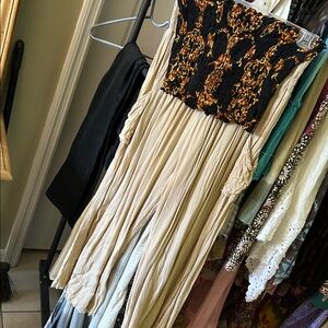 Cream Relaxed beach pants & Tube Top